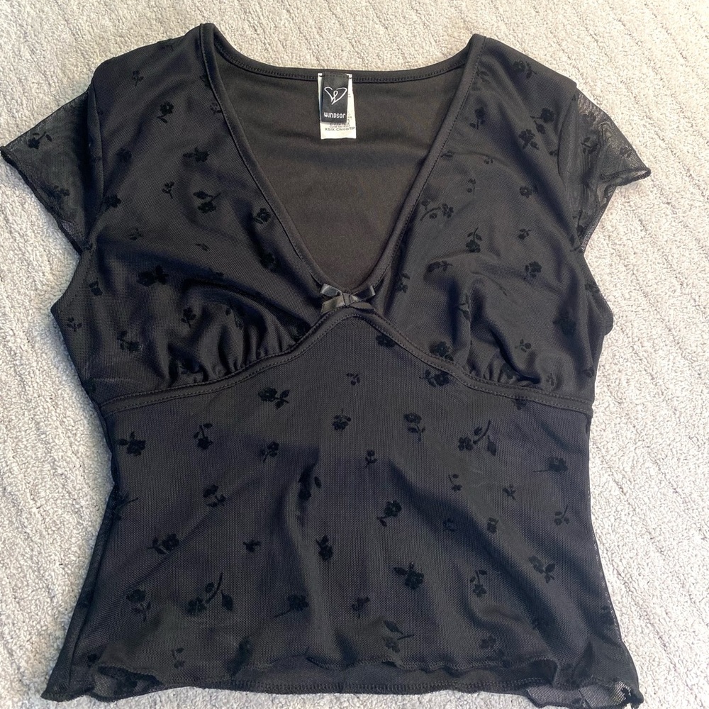 Black Floral Top